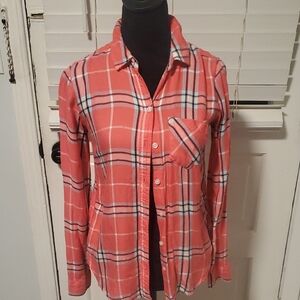 SO Pink Plaid Button-Up Shirt